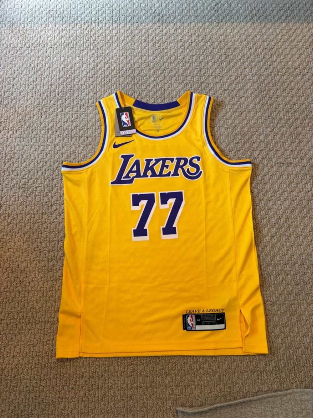 Nike Los Angeles Lakers Yellow #77 Luka Doncic Basketball Jersey